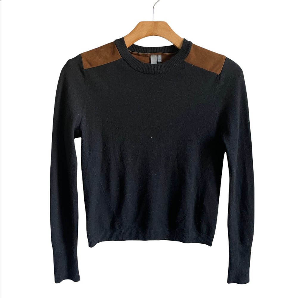SI IAE anthropology women’s black and brown cashmere sweater size medium